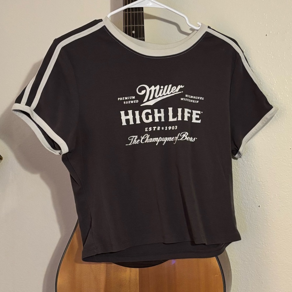 Miller High Life Grey Crop Top